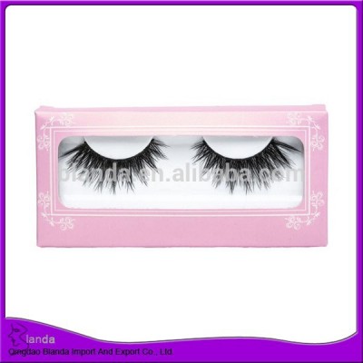 Hot sale human hair eyelash with own label pack box